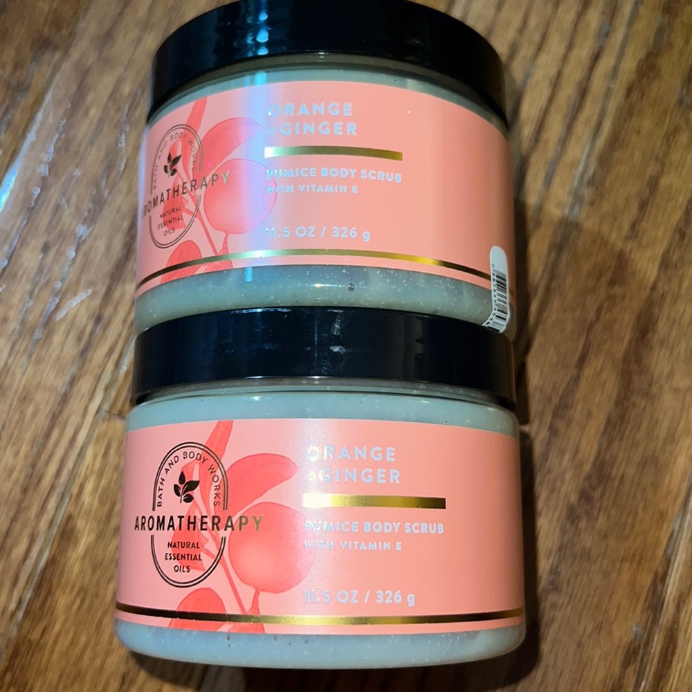BBW 2pc Orange Ginger Pumice Body Scrub Aromatherapy
